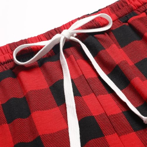 Image of 2 Pack Pajama Shorts for Women Cotton Sleep Shorts Casual Lounge Pants Drawstring Pj Bottoms
