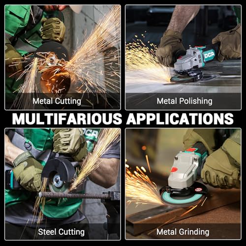 Image of DCA Cordless Angle Grinder 20V 4-1 /2 inch, 8500RPM Brushless Motor, Power Angle Grinder (Battery and charger not included, Only Tool)