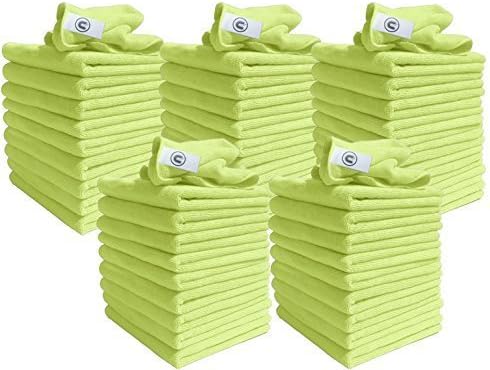 DCS Microfibre Cleaning Cloth, Yellow, Pack of 50, Large Size: 40x40cm. Super Soft Premium Streak Free Washable Cloth Duster for Kitchen, Bathrooms, Surfaces, Mirrors, Car, Motorbike