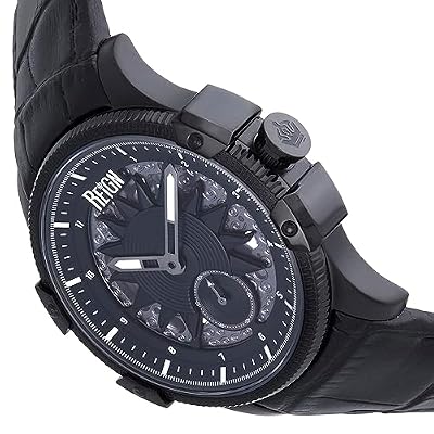 REIGN Solstice Automatic Semi-Skeleton Watch - Black