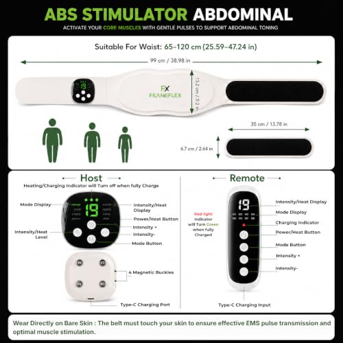 Image of EMS Muscle Stimulator Belt with Heat Therapy for Men & Women