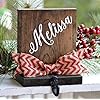 Personalized christmas stocking holder for mantle or fireplace rustic stocking holder  urban country home decor