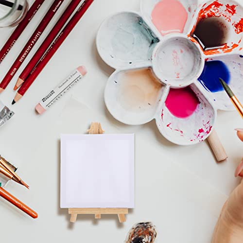 10 Conjuntos mini quadro mini de lona quadro de tela em branco cavalete caderno de desenho moldura d