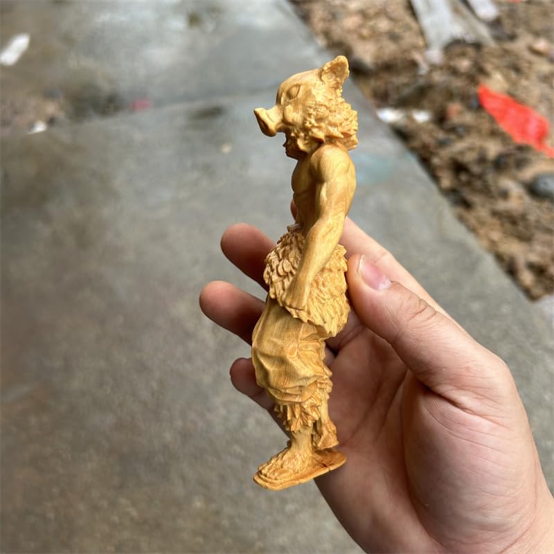 Amazon.co.jp: 木彫り 置物 鬼滅の刃 嘴平伊之助 美術品フィギュア