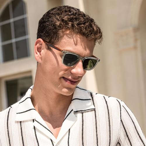 Image of CARFIA Acetate Polarized Sunglasses for Men UV400 Protection Classic Retro Square Shades Driving Glasses