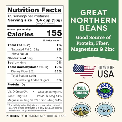 Organic Great Northern Beans 5lb Bulk by Doudlah Farms - Farmed From Regenerative Soil - Tested Clean Certified - Vegan, Non-GMO, Grown In USA - Fiber & Protein for Soups, Burritos, Salads, and Chili - Image 3