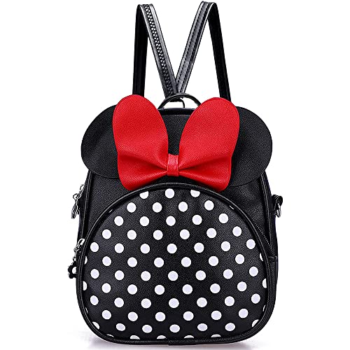 Voikukka Mochila fofa para meninas pequenas, mini mouse para presente, Disneyland, bolsa de viagem, mochila pequena para crianças, Preto, 8.7 x 7 inch, Mochila Minnie Mouse