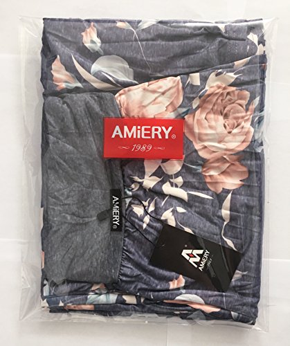 Image of AMiERY Women's Comfy Casual Pajama Pants Floral Print Drawstring Palazzo Lounge Pants Wide Leg