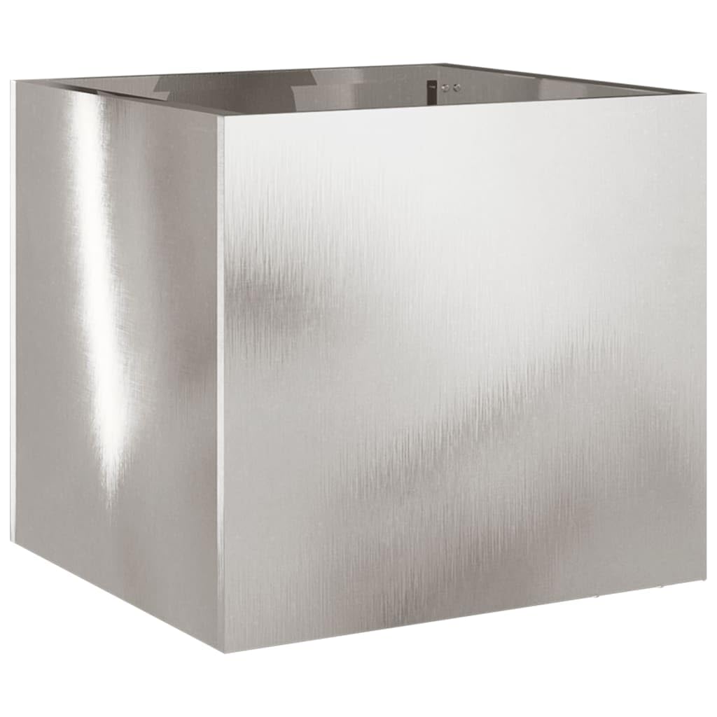 Jardinière en acier pour balcon et terrasse au design argenté moderne