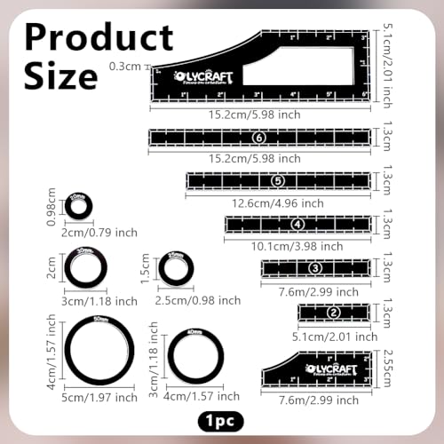 OLYCRAFT Objective Point Markers 12pcs Set Acrylic Ruler Objective Makers Set Round Objective Marker Gaming Accessory War Games Measuring Ruler for Tabletop Wargames Templates Set- 12 Sizes - Image 2