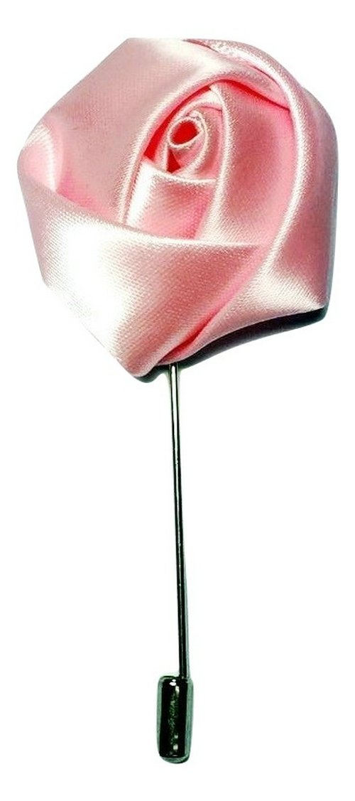L&L® Rose Flower Corsage Boutonniere Stick Silky Lapel Buttonhole Grooms Wedding UK (Pink)