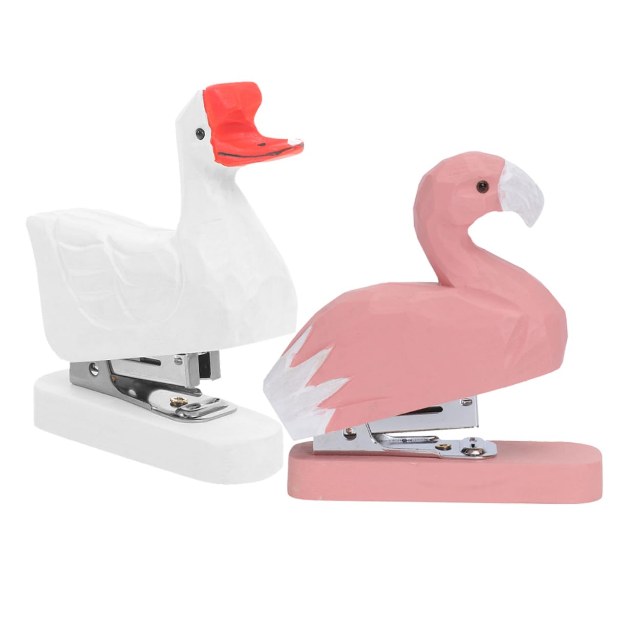 Cucitrice in Legno a Forma Animale 2 Pezzi, Mini da Scrivania