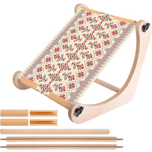 Bastidor de bordado hecho a mano | Marco de madera ajustable en altura - Marco acolchado para estirar mesa de viaje silla cama ganchillo colgante de pared