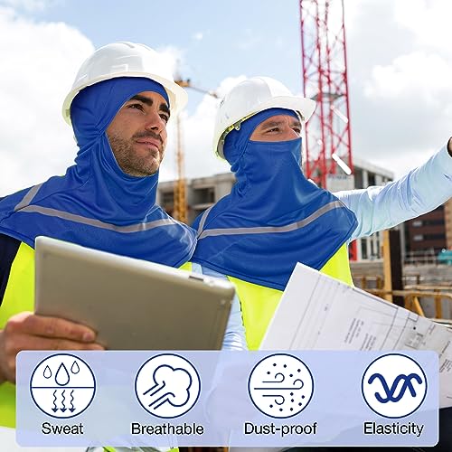 Image of Seematn 4 Pcs Balaclava Sun Men Face Mask UV Protection with Reflective Strip for Construction Work Neck Covers Summer