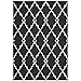 HomeRoots Polypropylene 2???x4??? Black and Ivory Trellis Indoor Outdoor Area Rug