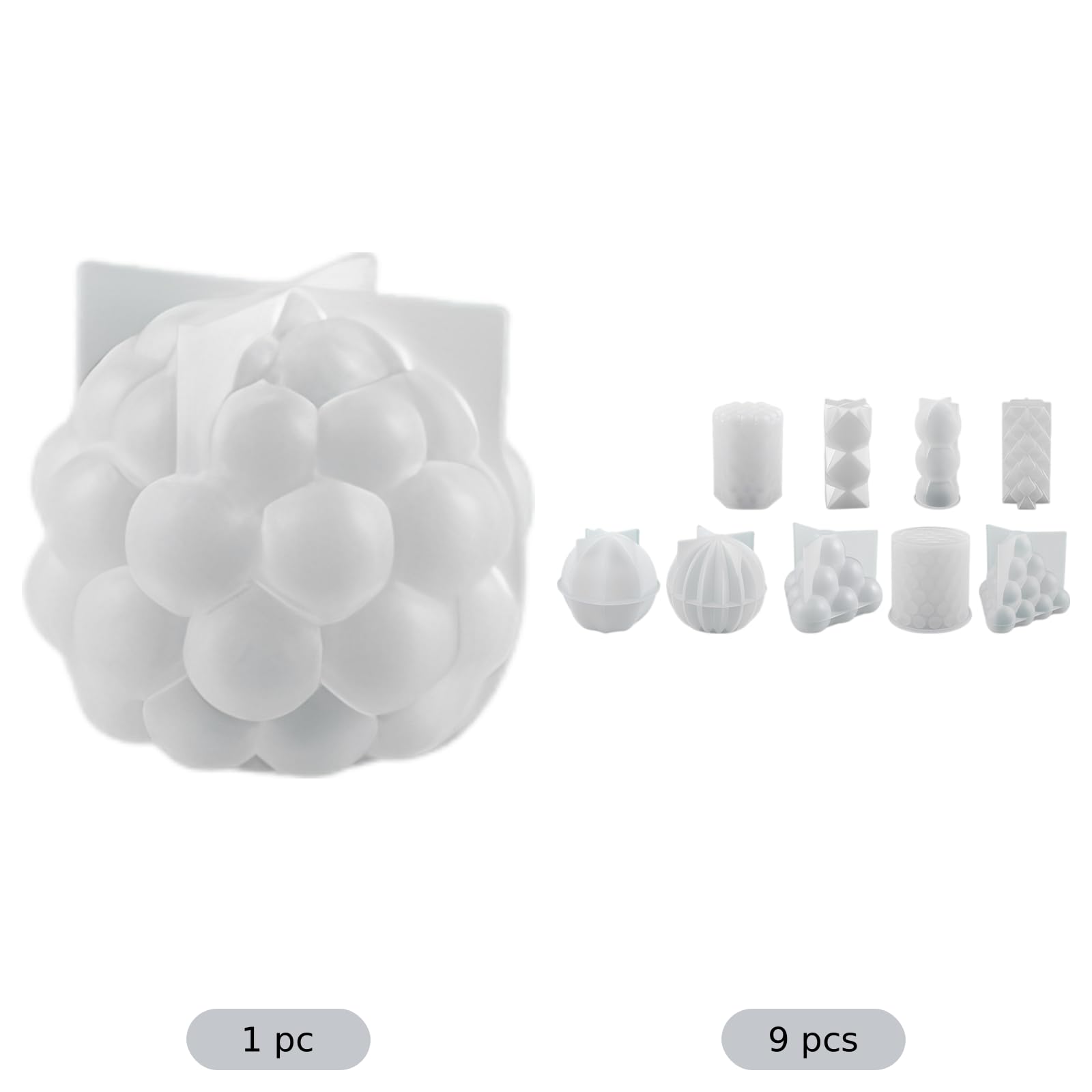 Geometryczny zestaw modeli świec, silikonowe modele do produkcji świec, teksturowane wzory 3D do świec zapachowych DIY, odlewanie żywicy, abstrakcyjna dekoracja stołu do domu, 10 szt