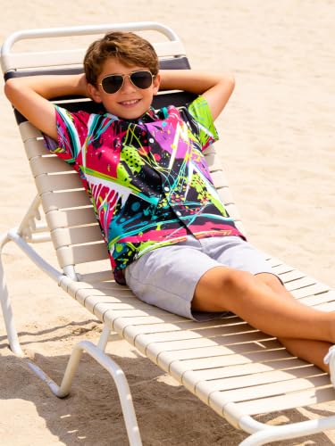 Image of uideazone Boys Novelty Print Short Sleeve Button Down Hawaiian Shirt 5-14Y