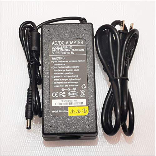 Image of LED Power Supply 24V4Amp, Transformers,LED Adapter, 100-277VAC, Constant Voltage, 2.1 * 5.5mm US Plug LED Driver for LED Strip, Camera, CCTV, and LED Lights 5.5 * 2.55 * 1.4inch in Size