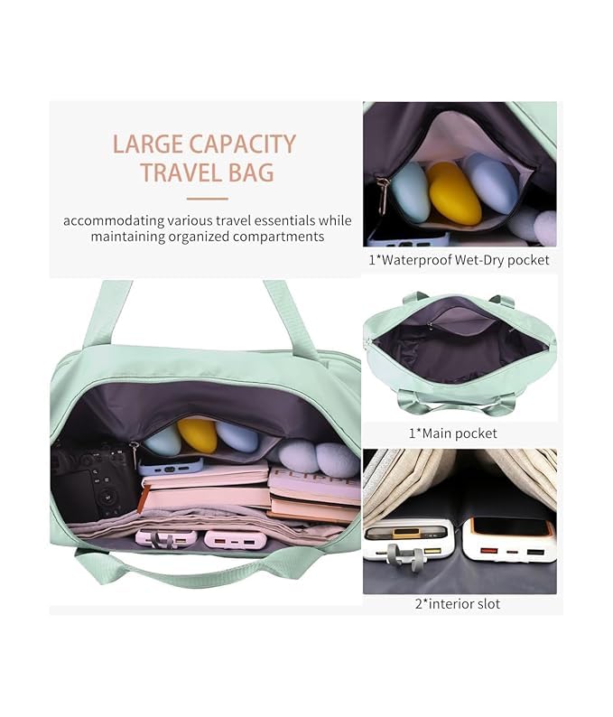 Image of TEKCOOL Duffel Trolley Bags for Travel,Luggage Bags for Travel,Rolling Duffle Bag with Wheels,Travel Bags for Luggage Trolley,Expandable Foldable Duffle Bag with Wheels - Green'