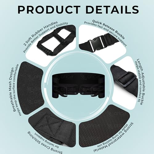 Image of OTICA Patient Lifting Belt 57x14 in with Handles & Safety Buckle (Black)