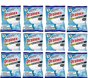 CASTER Drainex Drain Cleaner Powder Removes Blockages in Pipes, Sinks And Septic Tanks (50 Gram) - Pack Of 12