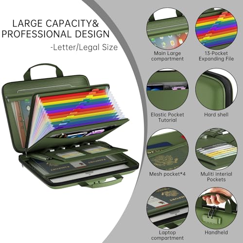 30% Off Fireproof Document Organizer with Lock & 13 Pockets - Image 4