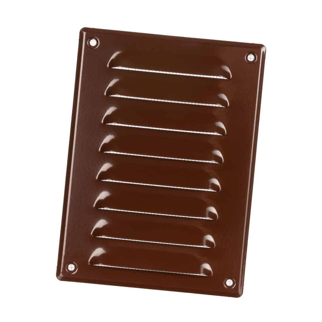 Europlast Brown 140X190mm Air Vent Grille Cover 6X7 Inch Ventilation Cover, Metal, With Insect Mesh