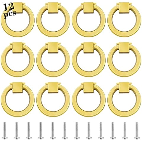 Csdtylh 12 pcs anilla de simplicidad moderna aleación de zinc solo agujero mango de pomos de mango de cajones joyas caja tocador Cover