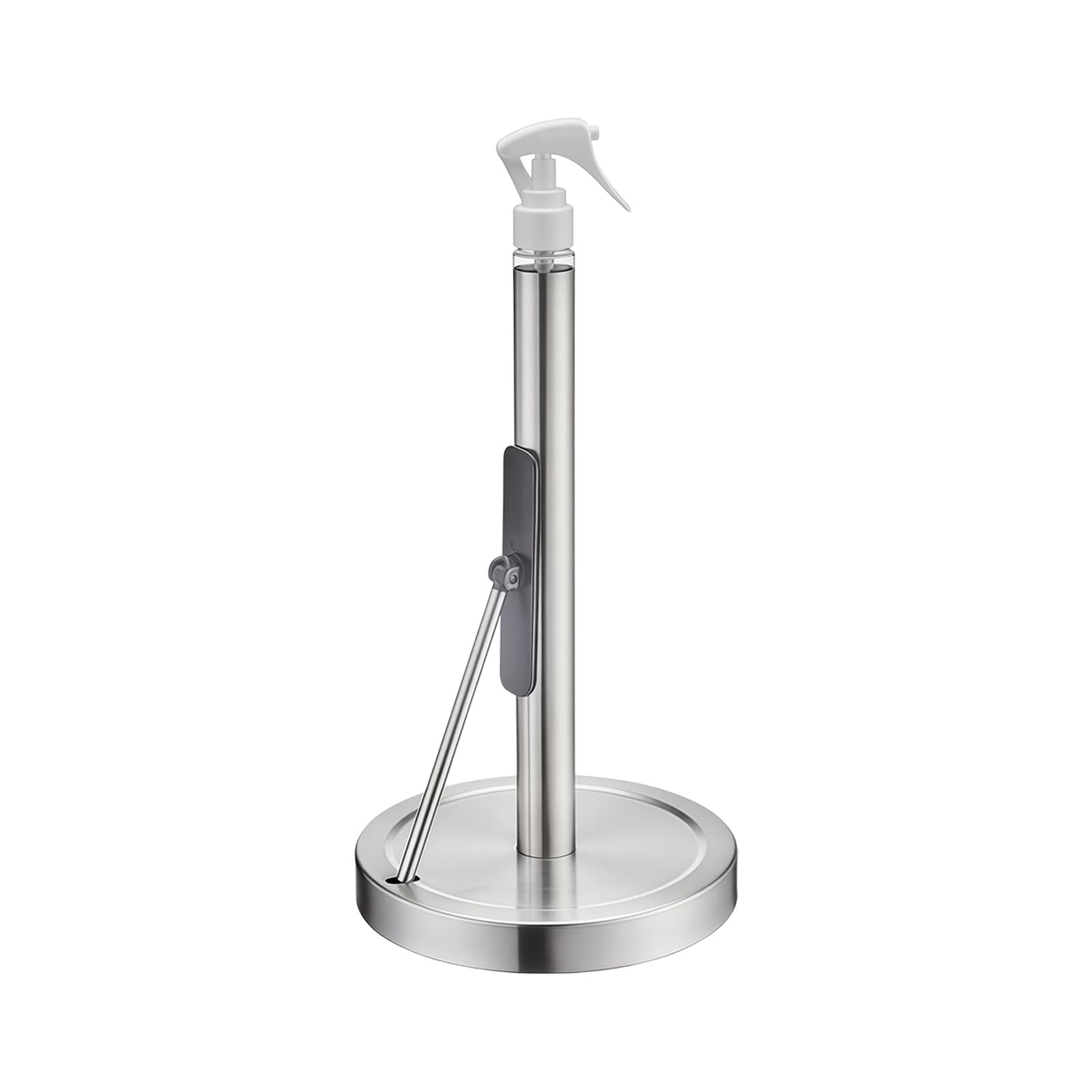 Stainless Steel Kitchen Paper Towel Holder Stand Kitchen Roll Holder with Weighted Base for Countertops and Cabinet Bathroom Tissue Paper Dispenser