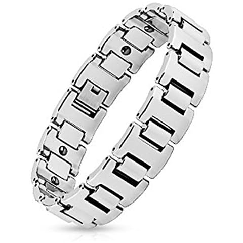Paula & Fritz® Heavy pulsera plata Tungsten Tungsteno H ancho Cover