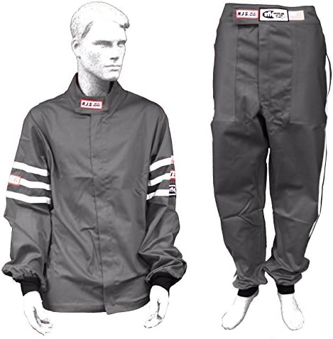 Racerdirect RJS Racing SFI 3.2A/1 Classic FIRE Suit Race Jacket & Pants Gray Size Adult Medium