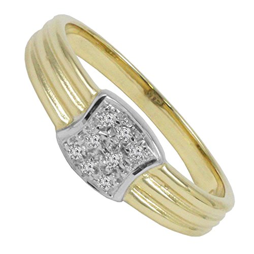 Bague en diamant 0.04 ct et or jaune 9 carats BJC Prestige Cluster