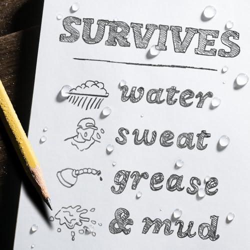 Image of Rite in the Rain Weatherproof Hard Cover Notebook, 4 3 /4 inch x 7 1 /2 inch, Yellow Cover, Field Pattern (No. 350F), 7.5 x 4.75 x 0.625