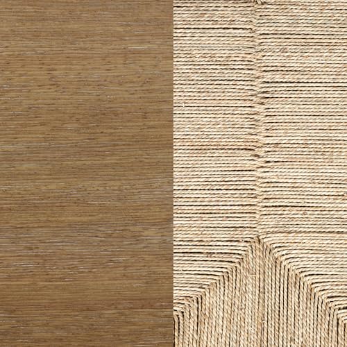 Image of Nathan James Beacon 3 Drawer, Light Brown Boho, Bohemian Woven Seagrass Storage Cabinet for Living Room