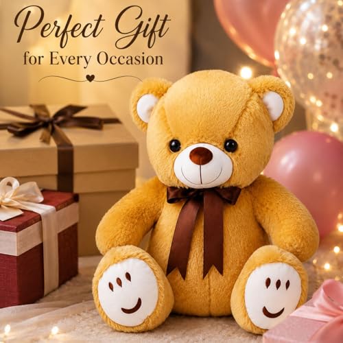 Image of Brown Teddy 30cm | Ultra Soft Plush Stuffed Toy | Cute Hugging Pillow | Gift for Kids Boys Girls