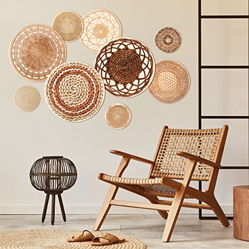 Eersida 9 peças de decalques de parede de cesta boho redondos modernos decalques de parede adesivos