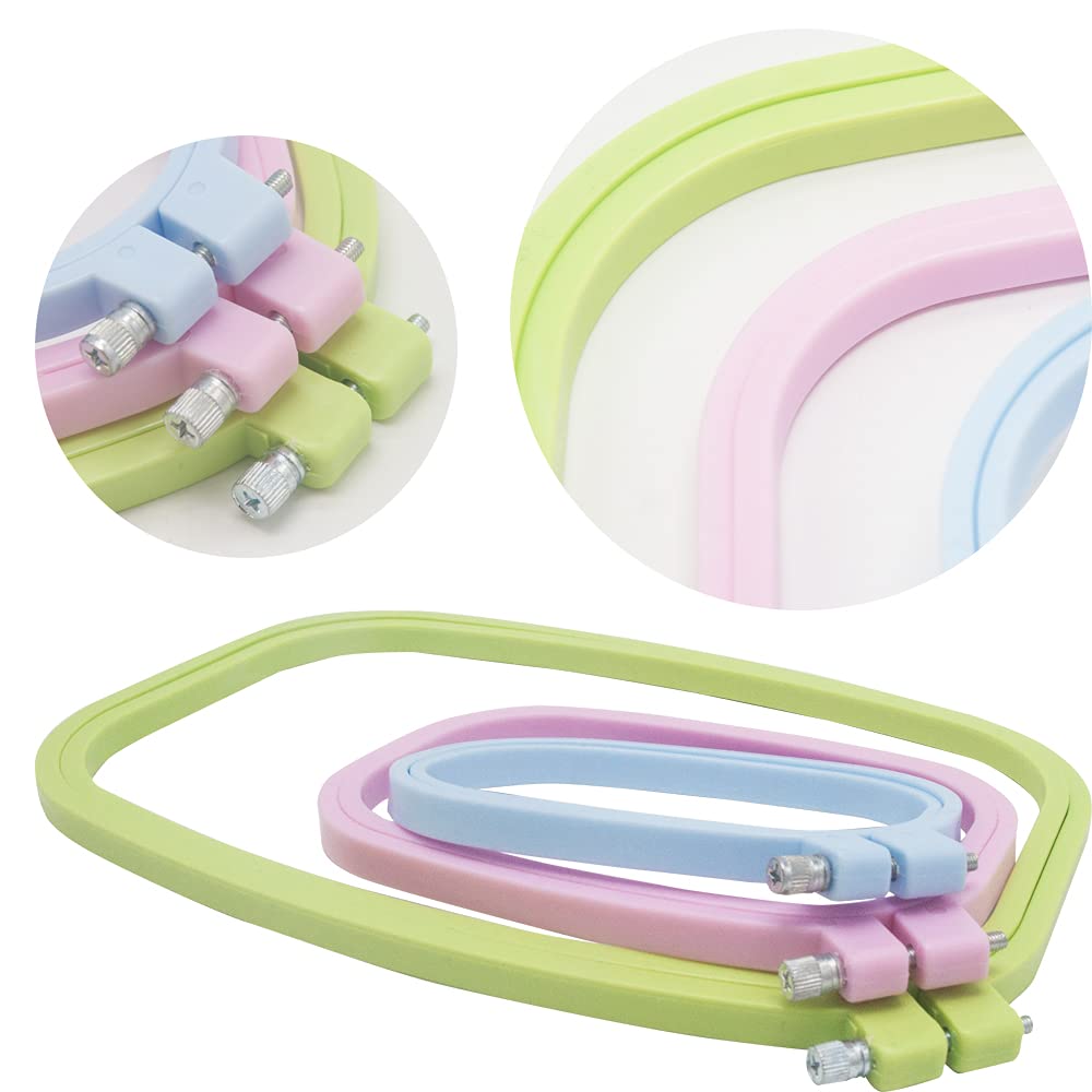 5 Stück Stickrahmen Set - Rechteckige & Quadratische Hoops Mit Zubehör