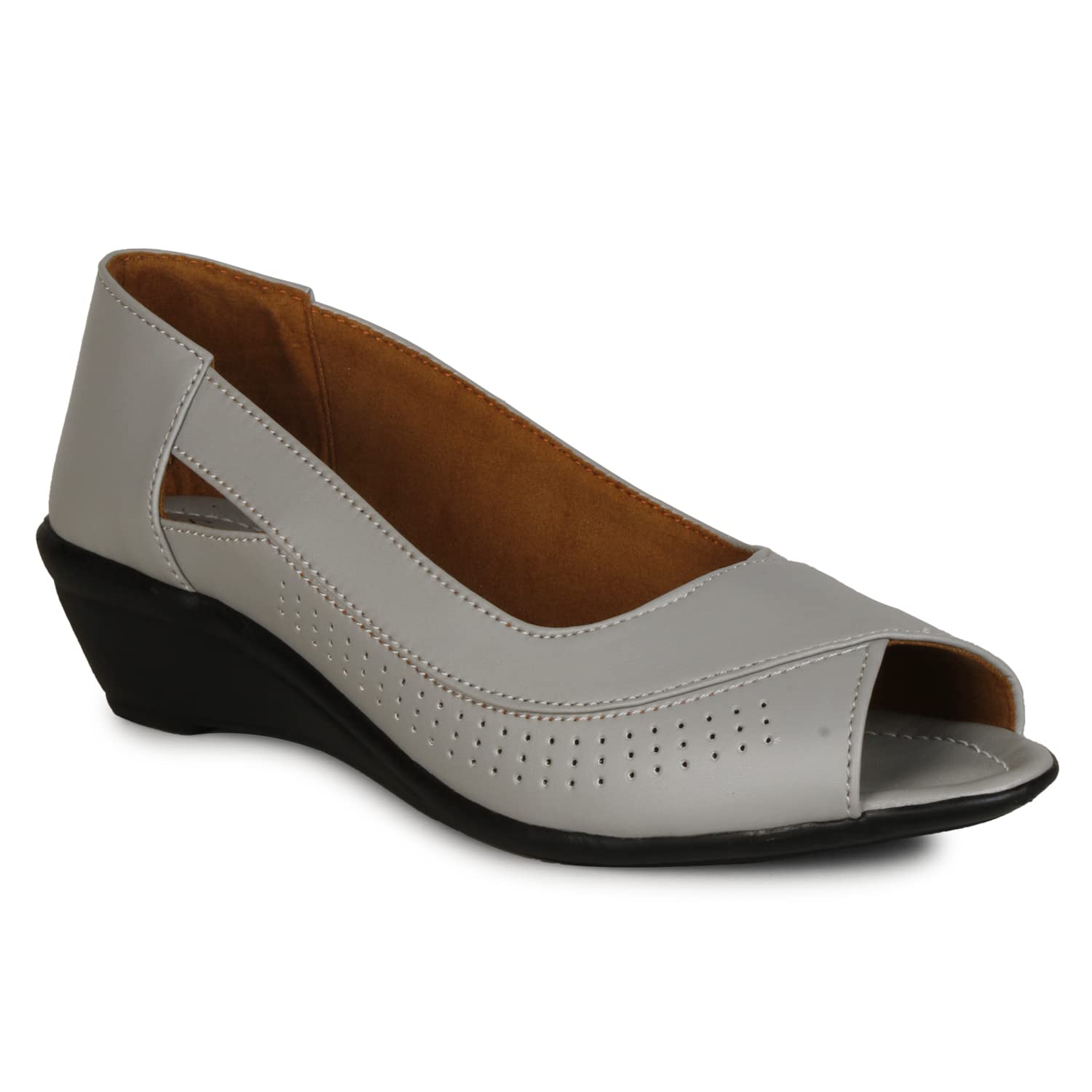 Smart & Sleek Womens Smart Traders Comfortable & Stylish Formal Light Weight Open Toe Wedge Bellies (Color-Grey, Size-3) (B09Q77VCHX) Amazon Price History, Amazon Price Tracker