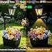 Forlivese 2 in 1 Solar Lamp Post Light with Planter, Outdoor Solar Post Lights, Waterproof Solar Post Lamp Light Square Flowerpot Decorative Planter for Patio Deck Porch Yard Garden Decor