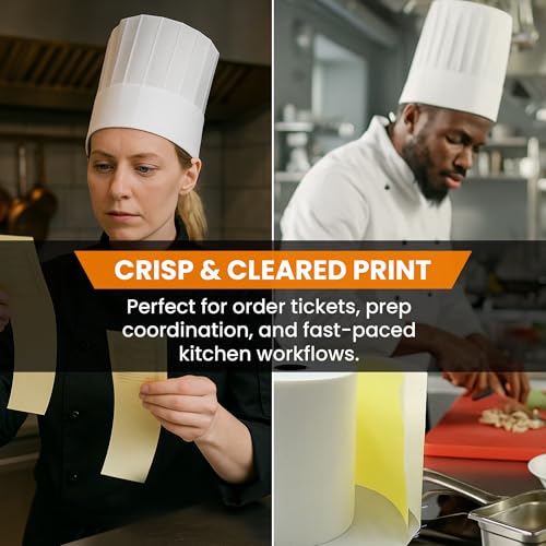 Image of (32 Rolls) 2 Ply Kitchen Printer Paper White /Yellow Carbonless 3 inch x 95 Feet