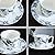fanquare 9oz Bone China Tea Cup and Saucer Set for 1, Blue and White Coffee Cup with Plate Set, British Floral Porcelain Tea Cup for Women