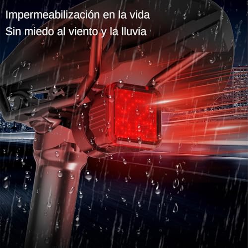 Luz Trasera para Bicicleta | Luces para Bicicleta Recargables,LED con Efectos Dinámicos, Alta Luminosidad E Impermeable para Senderos De Montaña, Aventuras Y Carretera - imagen 8