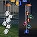 ME9UE Solar Sunflowers Wind Chimes, Outdoor Waterproof Mobile Romantic Color-Changing LED Solar Powered Wind Chimes Lights for Home, Yard, Night Garden, Party, Festival Decoration, Valentines Gift