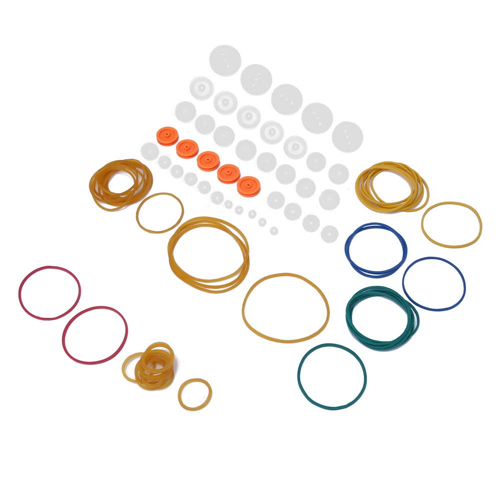 Poulies De Diamètre D'arbre De 2 Mm Poulie À Courroie En Plastique Engrenages Ensemble De Module Combinaison Ceintures En Caoutchouc Bande Accessoires Modèle Plastique 84 Pièces Ensemble