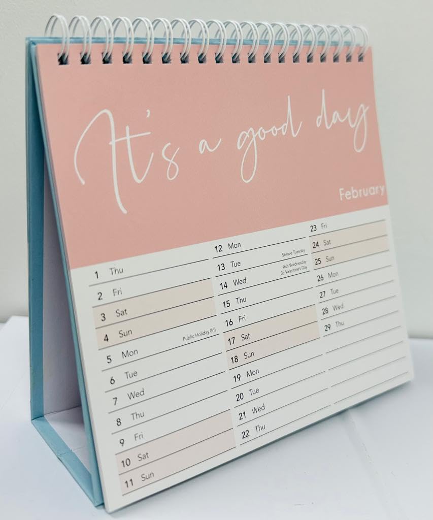 PaulStore 2026 Desk Top Calendar Month to View Flip Over Home Office School Square Planner (Enjoy), 17W x 17H cm