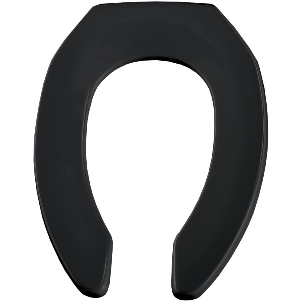 Commercial Open Front Elongated Toilet Seat Finish: Black