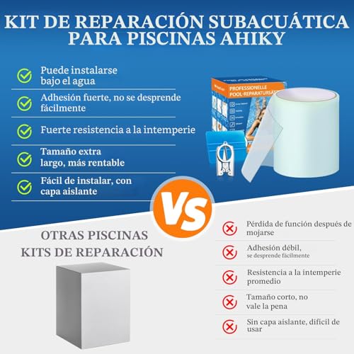 Miniatura 4 de Parches Piscina Bajo Agua,Cinta Adhesiva Para Piscinas 10cm X 250cm,Kit De Reparación Liner Piscinas,Parche Reparación Para Lona Piscina,Pvc Flex Tape Adecuado Castillos Inflables,Colchones De Aire