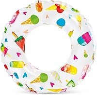 Intex Lively Print Swim Ring 20 Inch for Kids 3-6 - Assorted Fun Designs, Durable Vinyl Pool Float