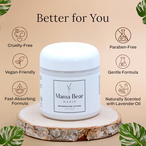Mama Bear Oasis Lotion - Magnesium Cream - Lavender Magnesium Lotion for Foot, Hands, Legs, Toes Includes Arnica, Vitamin B6, Aloe Vera, MSM (Pack of 1) - Image 6