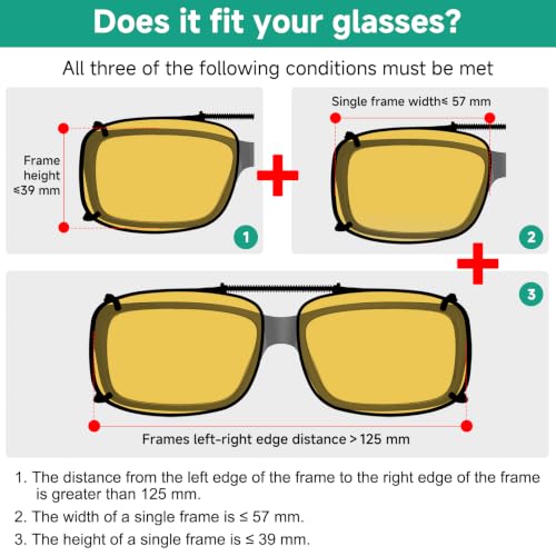 Image of Eyekepper Clip on Sunglasses Over Eyeglasses, 57 * 39MM | Sunglass Clips, Polarized Clip-on Shades, Men's Clip ons, Clipon for Women, Attachment for Eyeglass, Snap on 57mmX39mm Lenses